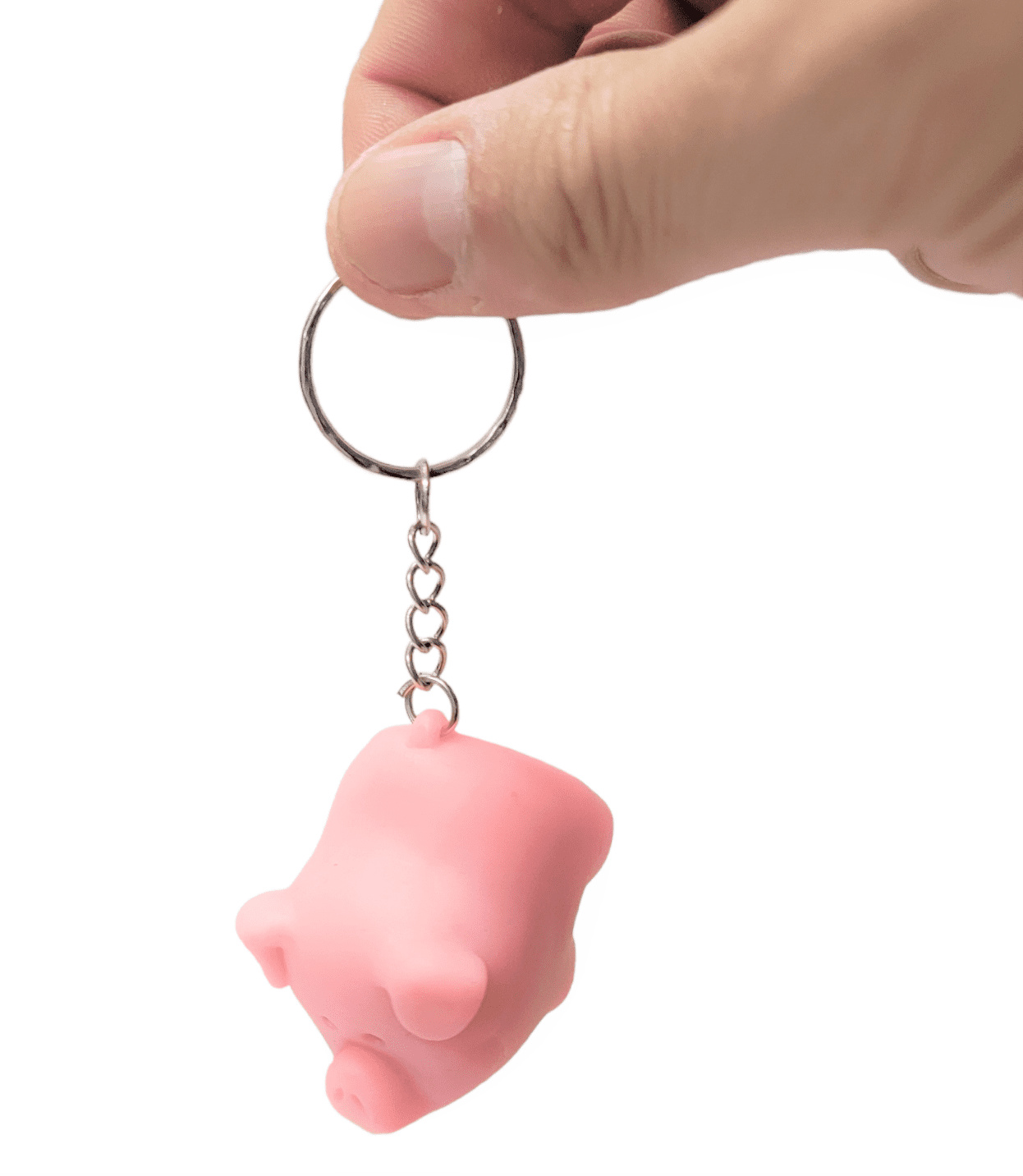 6 Pack - Naughty Squeeze Pooping Pink Pig Keychains (2