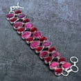 thumbnail image 2 of Ruby(Simulated)  Gemstone 925 Sterling Silver Bracelet 7-8", 2 of 2