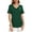Dark Green, variant on Uvplove Womens Blouse V Neck Knot Front Short Sleeve Basic Casual T Shirt Wine Red-L