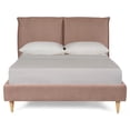 thumbnail image 3 of Cama Matrimonial Makora Zenvia Rosa Tapizada en Tela Tipo Velvet (No Incluye Colchón), 3 of 8