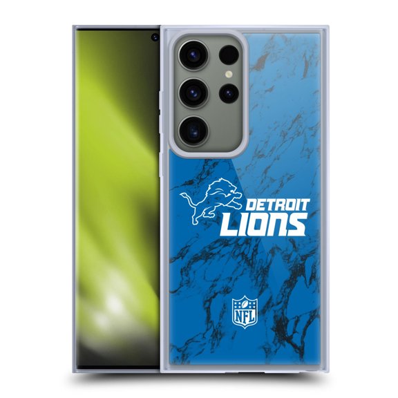 Head Case Designs NFL Detroit Lions Graphics Coloured Marble Soft Gel Case for Samsung Galaxy S23 Ultra 5G