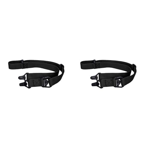 Soidarity Correa para el hombro Doble punto Nylon Antideslizante Hombros Sling Sling Conveniente Ajustable Senderismo Bolsos al aire libre Negro 2piezas