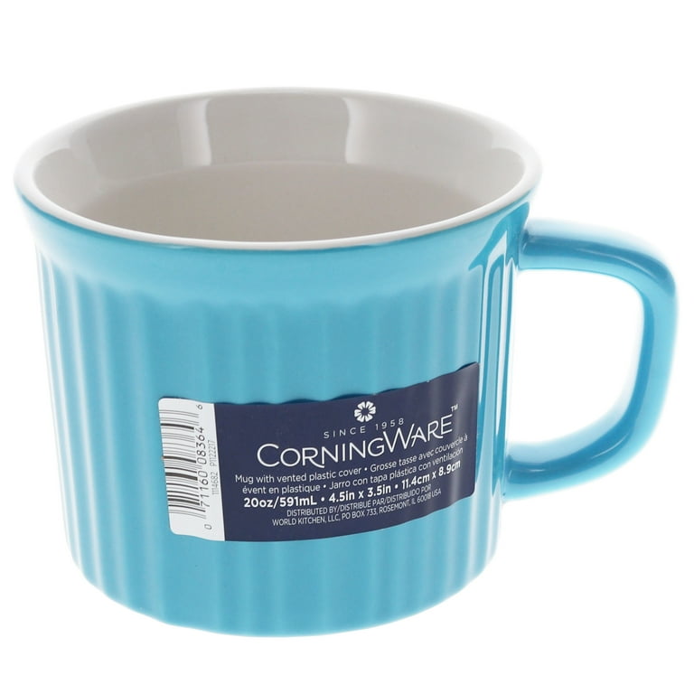 Corningware 20oz Pool Blue Round Soup Meal Mug 4 Pack
