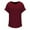 Wine, variant on Women's Plus Size Casual Tops Soft Ribbed Crew Neck Solid Color Shirts Lightweight Short Sleeve Blouses