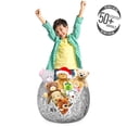 thumbnail image 3 of Music Storage Toy Bag Chair, Outline Monochromatic Doodle in Chaotic Design with Musical Themed Elements, Stuffed Animal Organizer Washable Bag, Small Size, Charcoal Grey White, by Ambesonne, 3 of 3