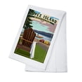 thumbnail image 1 of Lopez Island, Washington, Adirondack Chairs (100% Cotton Tea Towel, Decorative Hand Towel, Kitchen and Home), 1 of 3