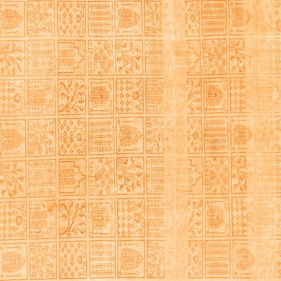 Ahgly Company Indoor Square Abstract Orange Modern Area Rugs, 4' Square