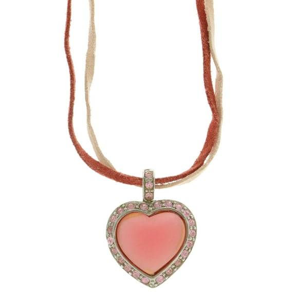 Mi Amore Heart Adjustable Pendant-Necklace Red & Pink