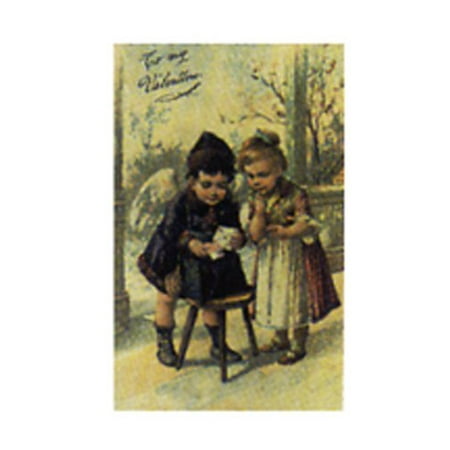 To My Valentine 8x10 Poster LITTLE GIRLS VINTAGE KIDS OLD SCHOOL ADORABLE SUNDAY BEST DRESS UP KIDS