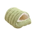 thumbnail image 6 of Large Enclosed Pet Bed with Removable Washable Cover, Plush Thickened Fleece Warm Cat Bed & Dog Bed for Winter, Spacious Nest for Pets, Indoor Cozy Pet Sleeping Mat, 17.71*15.74*11.02in, Green, 6 of 6