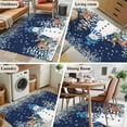 thumbnail image 6 of Christmas Area&nbsp;Rug 4x6ft Blue Snowman Elk Floral Eucalyptus Leaf Blue Non-Slip&nbsp;Washable Square&nbsp;Rugs Soft Felt Indoor Floor Mat for Bedroom Kitchen Living Room Bathroom, 6 of 9