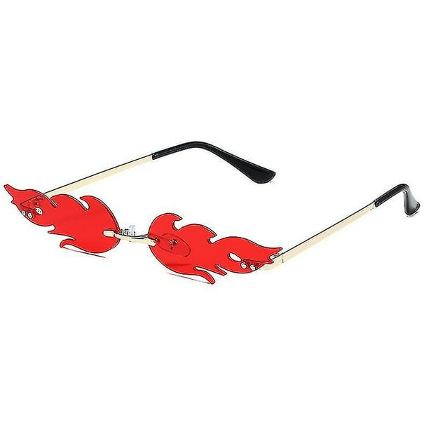 Fire Flame Sunglasses Rimless Flame Shaped Sun Glasses Wave Fire Shaped Glasses For Women Men Party Supplies Photo Props Walmart en linea