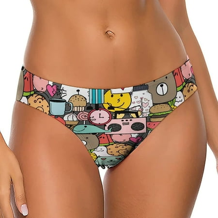 

Doodle Funny Women s Thongs Sexy T Back G-Strings Panties Underwear Panty