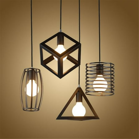 Colored Pendant Lights Kitchen Hot Sale E27 Industrial Vintage Chandelier Ceiling Light Pendant Kitchen Bar Fixture Lamp ()