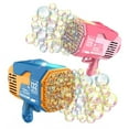 thumbnail image 1 of Tradeopia Handheld Bubble Machine with 132 Holes – Premium Bubble Maker Set, Includes Rechargeable Battery, Charging Cable, Bubble Liquid, and Tray – Assorted Colors and Styles, 1 of 7