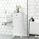 thumbnail image 2 of Costway Armario del baño, organizado vertical, armario con puerta individual 1 cajón grande y 2 repisas regulables para baño y salón, blanco, 2 of 7