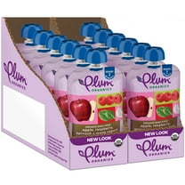Plum Organics Stage 2 Organic Baby Food, Apple, Raspberry, Spinach and Greek Yogurt, 3.5 oz Pouch - Case of 12
