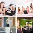 thumbnail image 2 of Actualizar Estuche de maquillaje con lupa de 10 aumentos,Cosmetiquera con espejo y luz led con 3 ajustes de color,Gran capacidad y impermeable,estuche para maquillaje con Divisores Ajustable y Sensor, 2 of 7