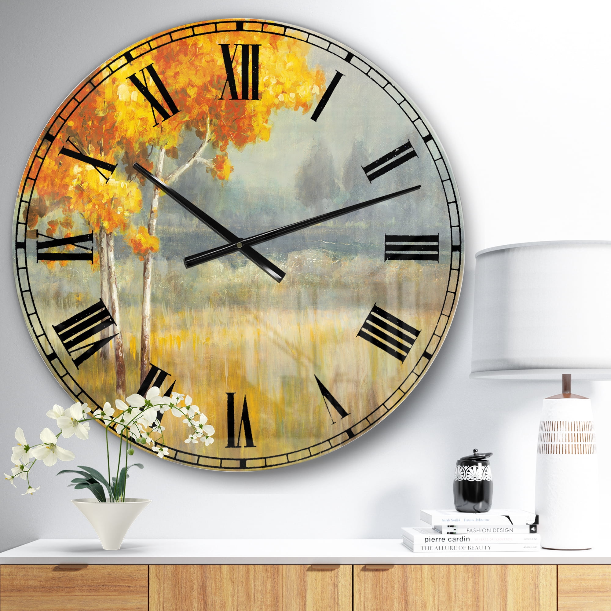 Designart 'Autumn Landscape' Farmhouse wall clock