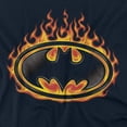 thumbnail image 2 of Batman Bat Flames Shield Women's T Shirt, Navy, Large, 2 of 6