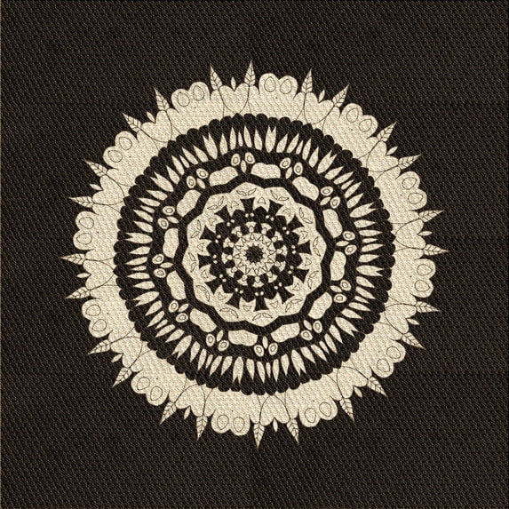 Ahgly Company Machine Washable Indoor Square Transitional Night Black Area Rugs, 7' Square
