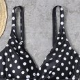 thumbnail image 3 of Traje de baño para mujer Color Block V Neck Bikini Sets para mujer niña (S Black Spot) FLhrweasw Para estrenar, 3 of 8