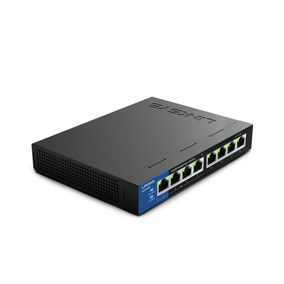 Linksys LGS108P Interrupteur Réseau Gigabit 8 Ports Non Géré avec 4 Ports PoE+ 50W - Idéal pour Affaires, Maison, Bureau, Surveillance IP - Hub Ethernet de Bureau avec Boîtier en Métal