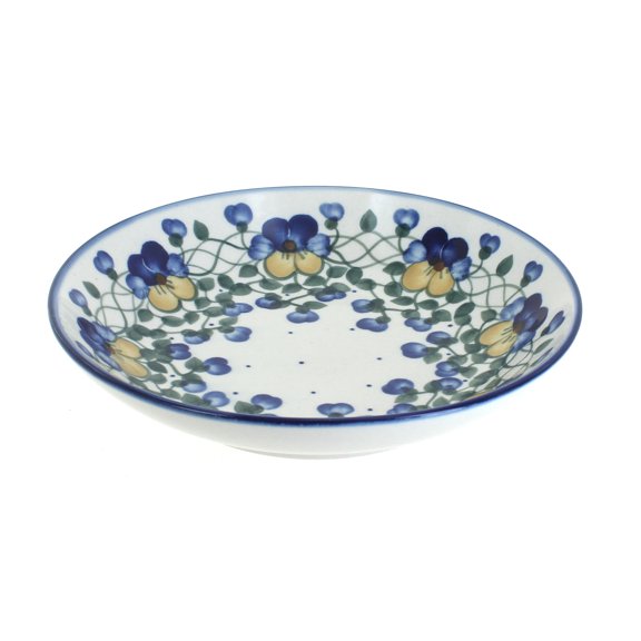 Blue Rose Polish Pottery Pansies Large Salad Bowl