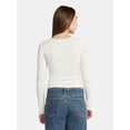 thumbnail image 3 of No Boundaries Square Neck Tee with Long Sleeves, Women's, 3 of 5