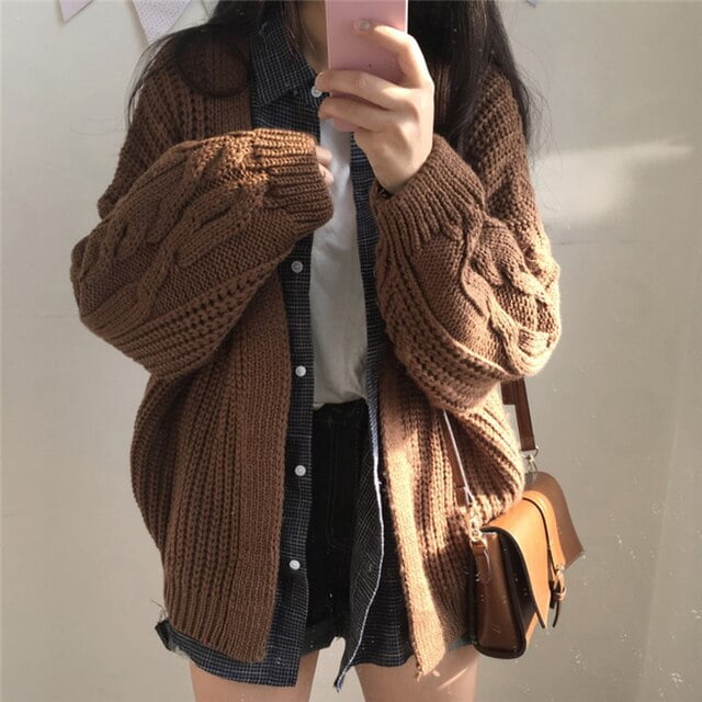 Korean sales cardigan outfits