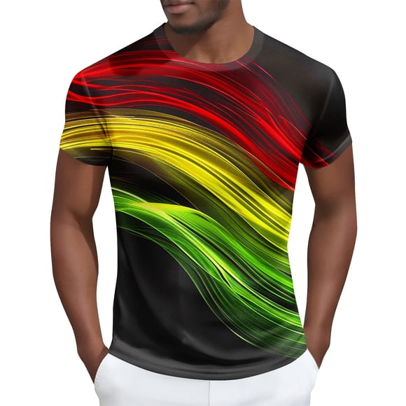 Tops para hombre, blusas y camisas de manga corta con cuello redondo para hombre Camisa de manga corta estampada para hombre Top/camisa de manga corta con cuello redondo Tops para hombre