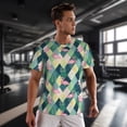thumbnail image 3 of Wukai Flamingo Print Men's Short-Sleeved Mesh T-Shirt,Quick-Dry Short Sleeve Workout T-Shirt-Small, 3 of 8