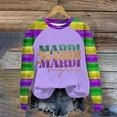 thumbnail image 2 of Outfmvch Carnival Outfit Mardi Gras Sweater Long Hoodies for Women Cold Shoulder Tops Skinny Jeans for Women Plain Shirts for Women Sweatshirts for Women Trendy Purple S, 2 of 4