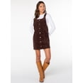 thumbnail image 3 of Celebrity Pink Women's and Women's Plus Corduroy Pinafore Mini Dress, Sizes XS-4X, 3 of 8
