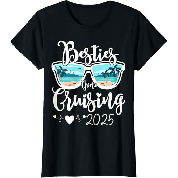 t-shirt Besties Gone Cruising 2025 Girls Matching Women Cruise t-shirt mens t shirt，black，women，funny，misfits，men，journey