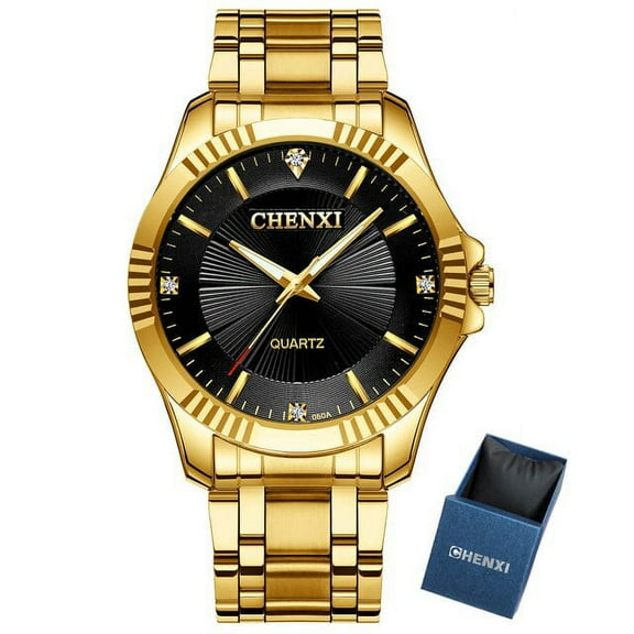 Chenxi Gold Watch Men Luxury Business Man Watch Golden Waterproof Fashion Casual Quartz Male Dress Clock Gift Wristwatch - Quartz Wristwatches