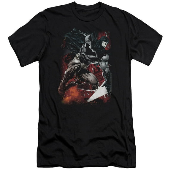 Batman Sparks Leap Premium Canvas T-Shirt Adult Slim Fit 30/1 Black