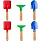 thumbnail image 1 of Juego de herramientas de jardinería para niños, 6 piezas de herramientas de jardinería para niños de metal con mango de madera resistente, herramientas de jardinería seguras, juguete de caja de arena, 1 of 5