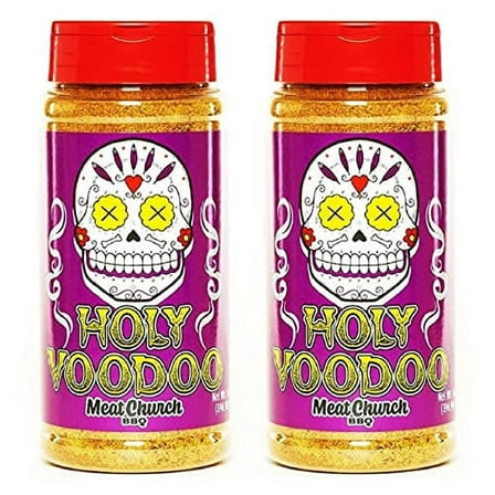 Meat Church BBQ Rub BCF26 Combo: Two Bottles of VooDoo (14 oz) BBQ Rub and Seasoning for Meat and Vegetables, Gluten Free, Total of 28 Ounces