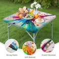 thumbnail image 4 of Colorful Radial Paint Burst Square Fitted Tablecloth with Elastic Edge,Square Table Cover,Washable Elastic Table Cover for Home Kitchen Party Decor 36"x36", 4 of 6