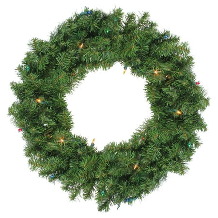 Pre Lit Artificial Pine Wreath - Northlight 24 in. Pre Lit Artificial Canadian Pine Christmas Wreath