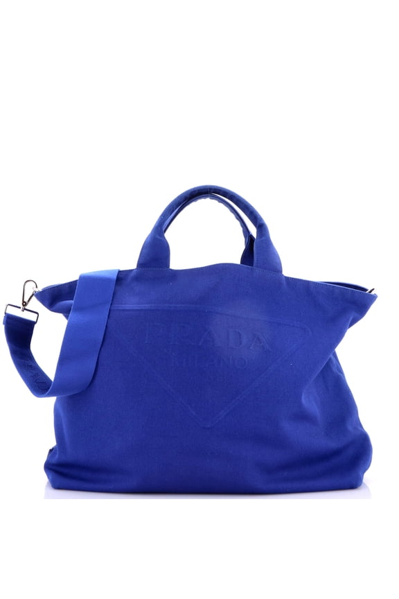 Pre-Owned Embossed Triangle Logo Convertible Tote Canvas Large By Rebag