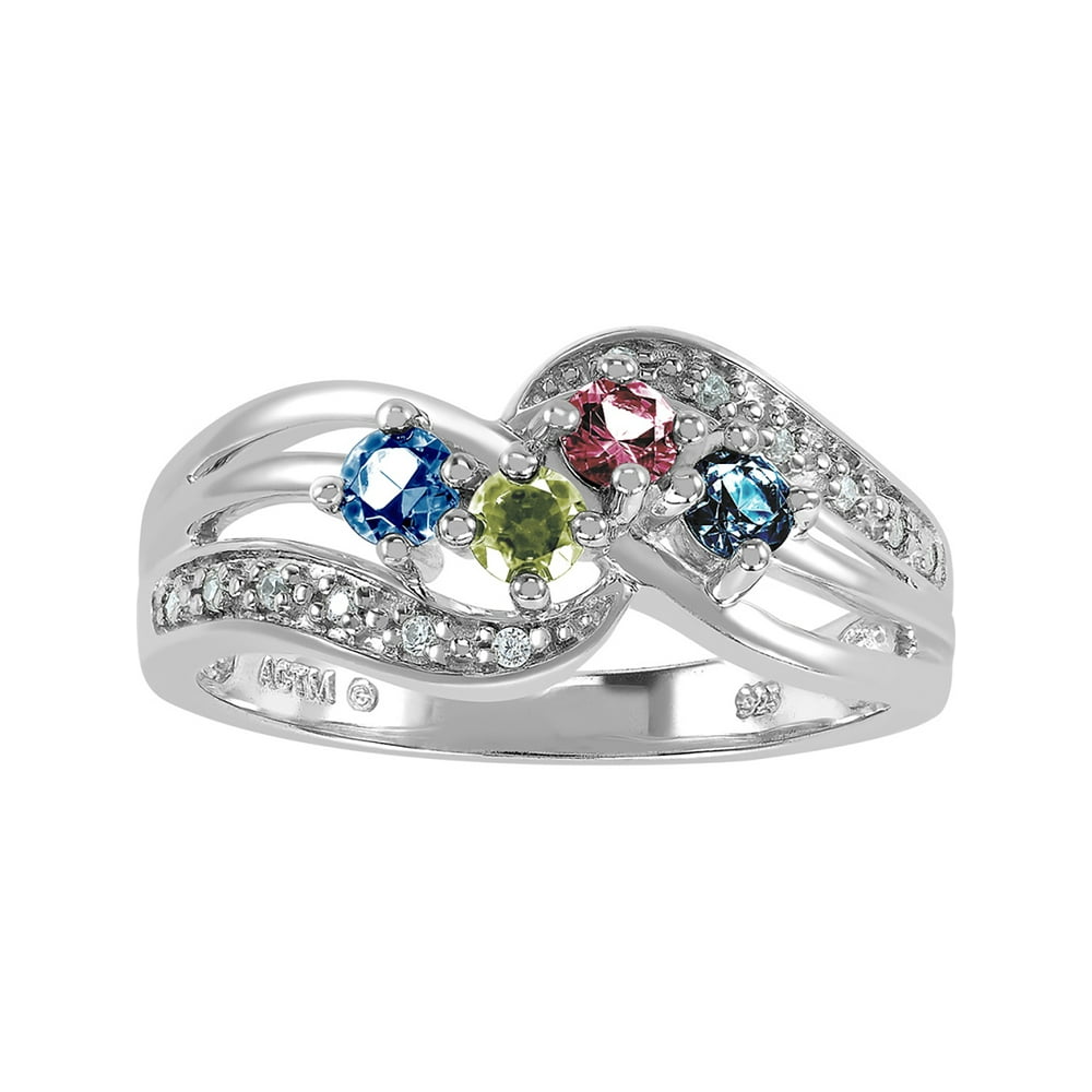 Keepsake Keepsake Personalized Family Jewelry Sage Mother's Birthstone Ring in Sterling Silver