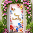 thumbnail image 4 of Floral Design Birthday Banner Butterfly Nature Theme for Celebration Party Indoor Outdoor, 4 of 7