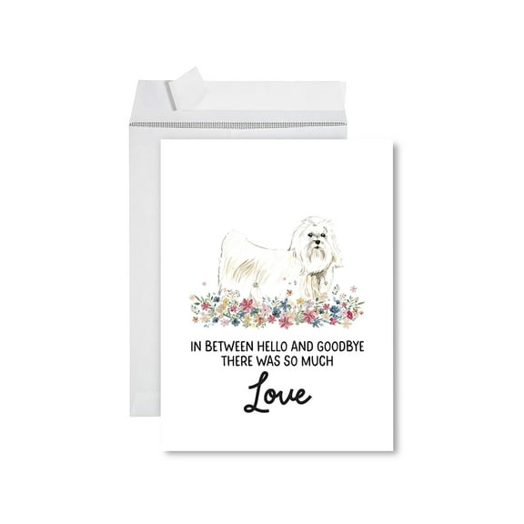 Koyal Wholesale Jumbo Pet Sympathy Card with Envelope, Maltese, Loss Of Pets, Dog Grief Bereavement Card 1-Pack