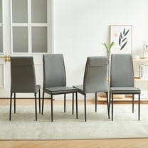 Dining chairs set of 4, Grey modern kitchen chair with metal leg