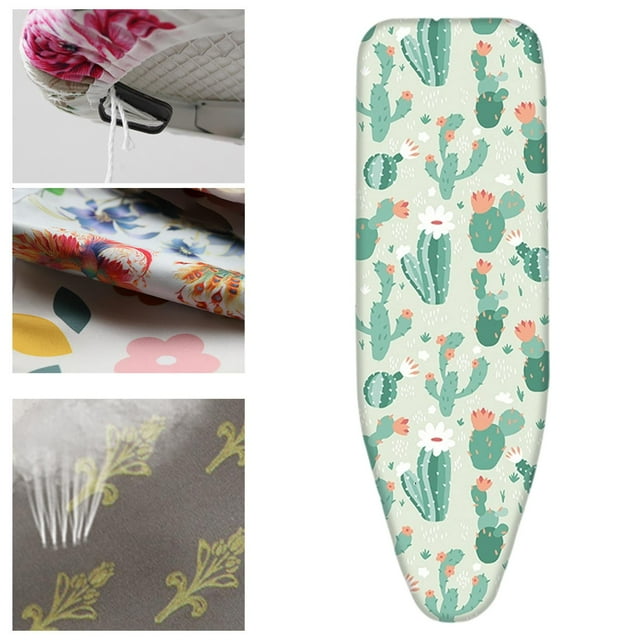 Funda para planchar, reflectante de calor, reutilizable, de secado rápido, gruesa, fácil de instalar, plegable, protege telas delicadas. patrón de cactus