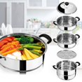 thumbnail image 2 of JOYCOOK Three-Layer Steamer Pot with Glass Lid 10 inch(26cm) Diameter, 14 inch(35cm) Height, Stainless Steel, 2 of 2