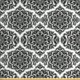 thumbnail image 1 of Abstract Fabric by the Yard, Monochrome Damask Style Motif Pattern on Plain Background, Decorative Upholstery Fabric for Sofas and Home Accents, White and Charcoal Grey by Ambesonne, 1 of 4