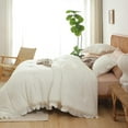 thumbnail image 4 of White Comforter Set Vintage Shabby Chic Bedding Soft Fluffy Comforter Set King Size All Season, 4 of 6